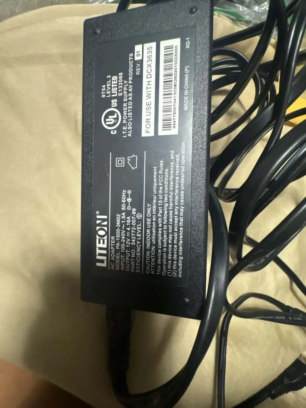 LITEON PA-1500-3M02 12V 4.16A AC Adapter Power Supply